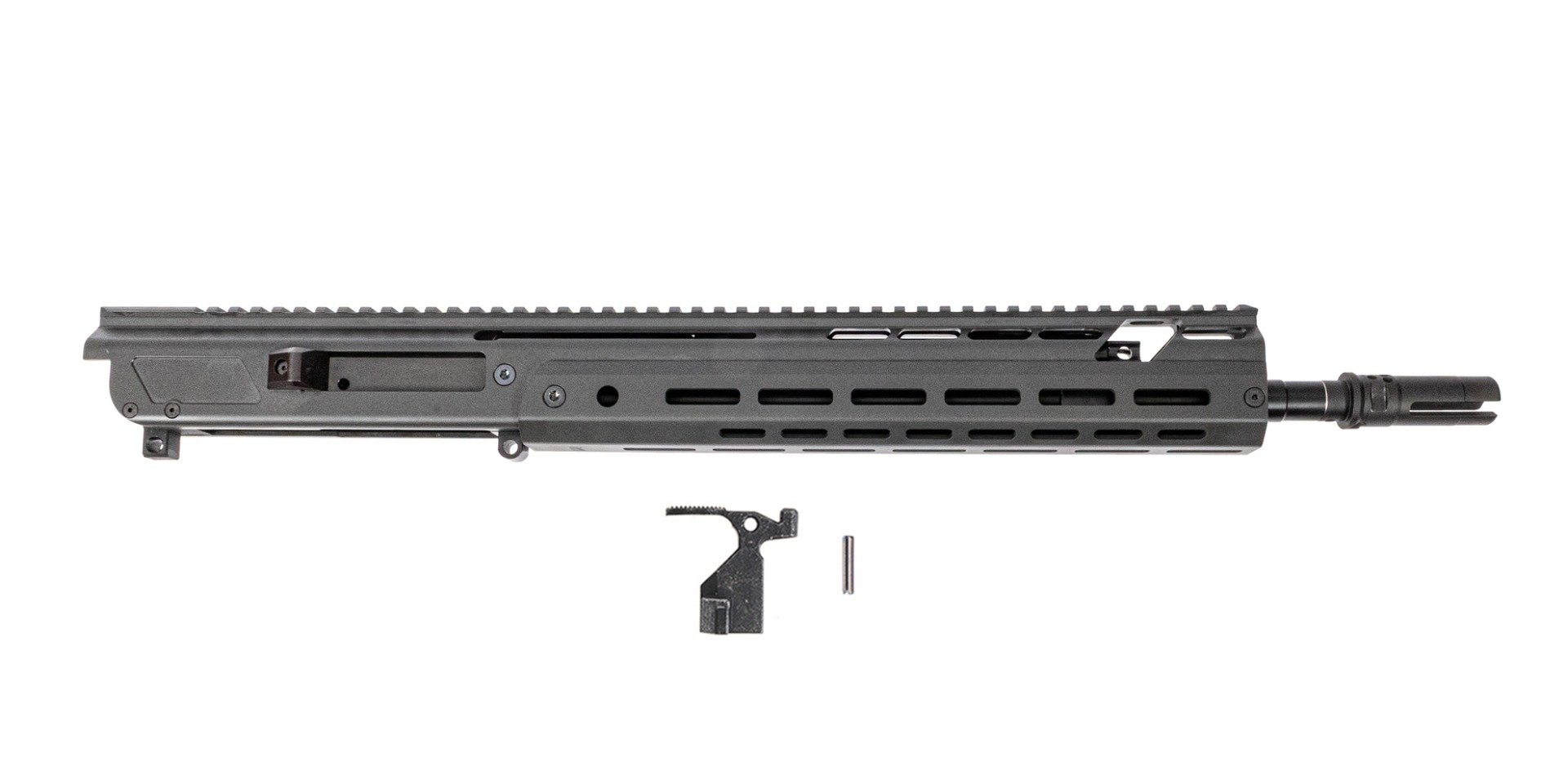 PSA JAKL 14.5" Rifle length Upper Assembly 5.56 NATO 1:7 Nitride w/Knurled CH, BCG & 3 Prong, B&T, 1/2"-28, Smoke - Palmetto State Armory