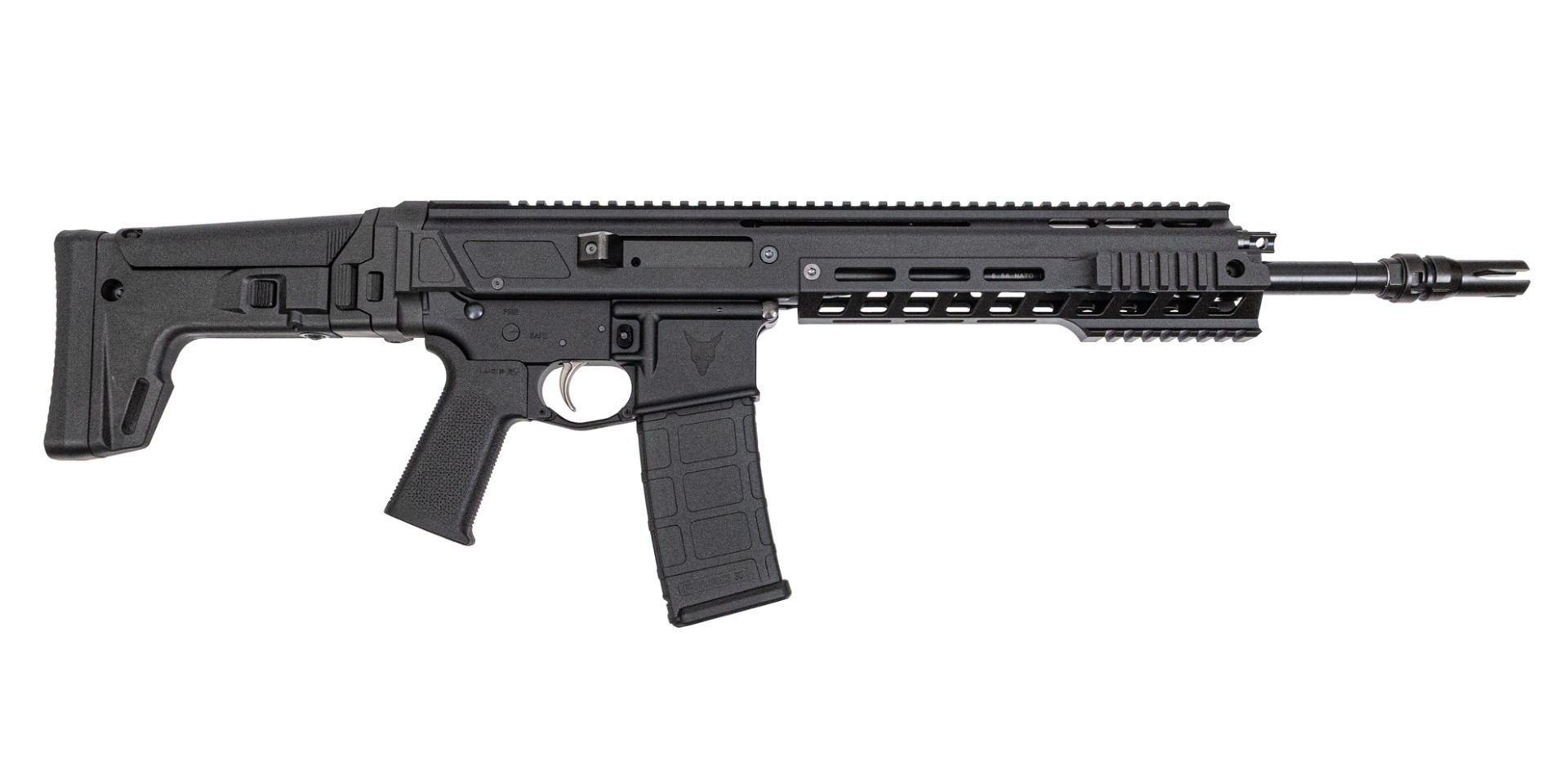 PSA 13.7" JAKL 5.56 1:7 Nitride Partial Picatinny Lower Hand Guard MOE SL EPT F5 Stock Rifle, Black - Palmetto State Armory