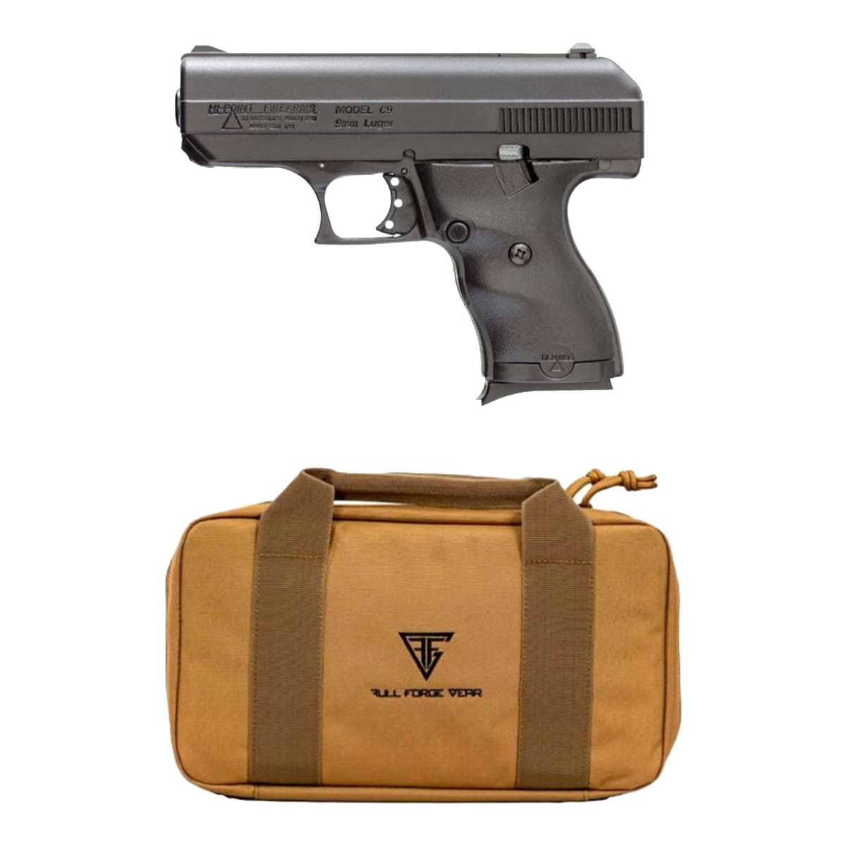 Hi Point C-9 9mm Pistol & Full Forge Gear CAT-1 Pistol Case - Hi-Point