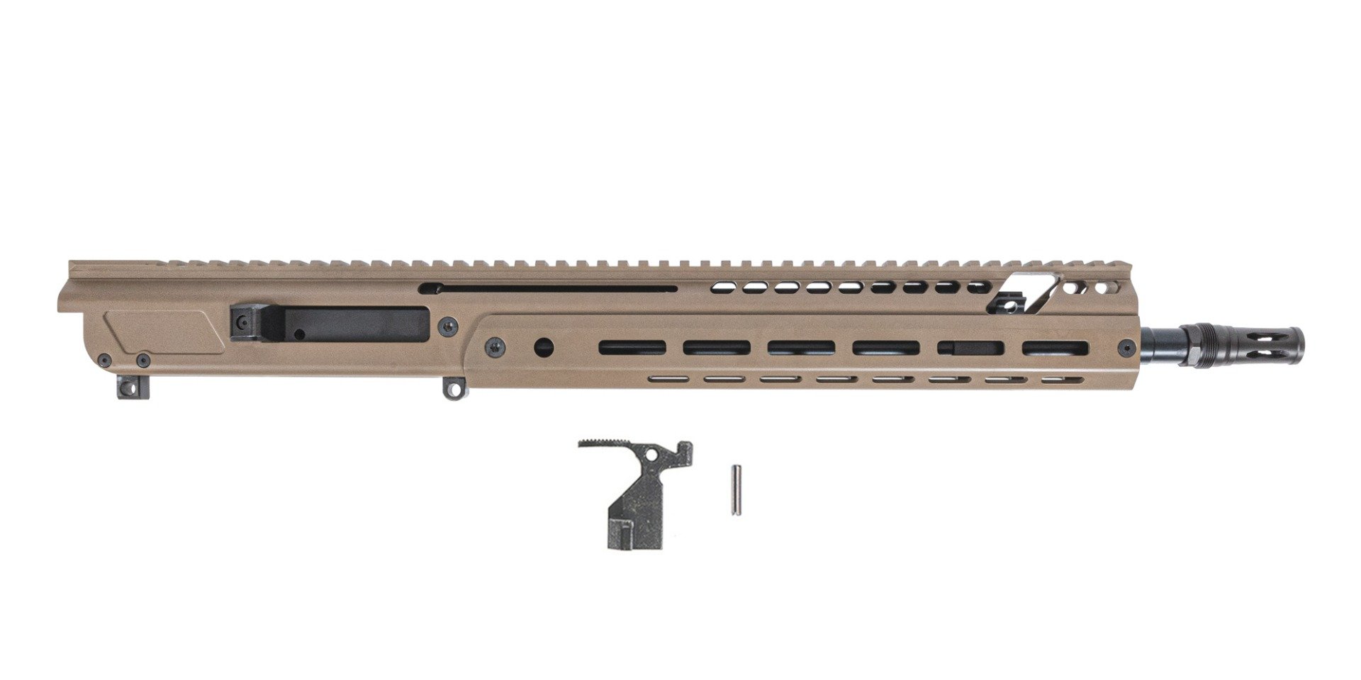 PSA JAKL 14.5" Rifle length Upper Assembly 5.56 NATO 1:7 Nitride w/Knurled CH, BCG & Rearden Flash Hider, FDE - Palmetto State Armory