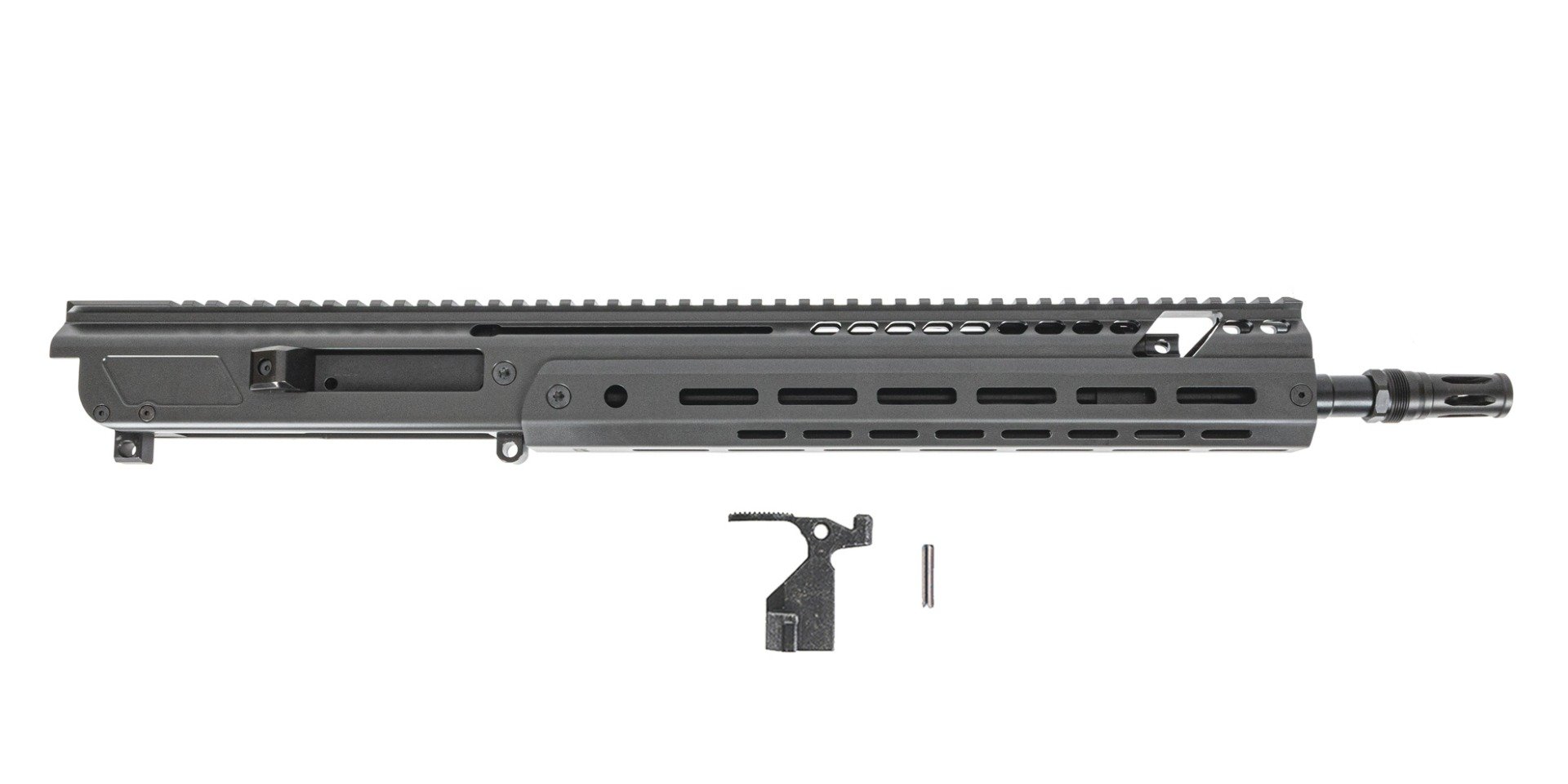 PSA JAKL 14.5" Rifle length Upper Assembly 5.56 NATO 1:7 Nitride w/Knurled CH, BCG & Rearden Flash Hider, Smoke - Palmetto State Armory
