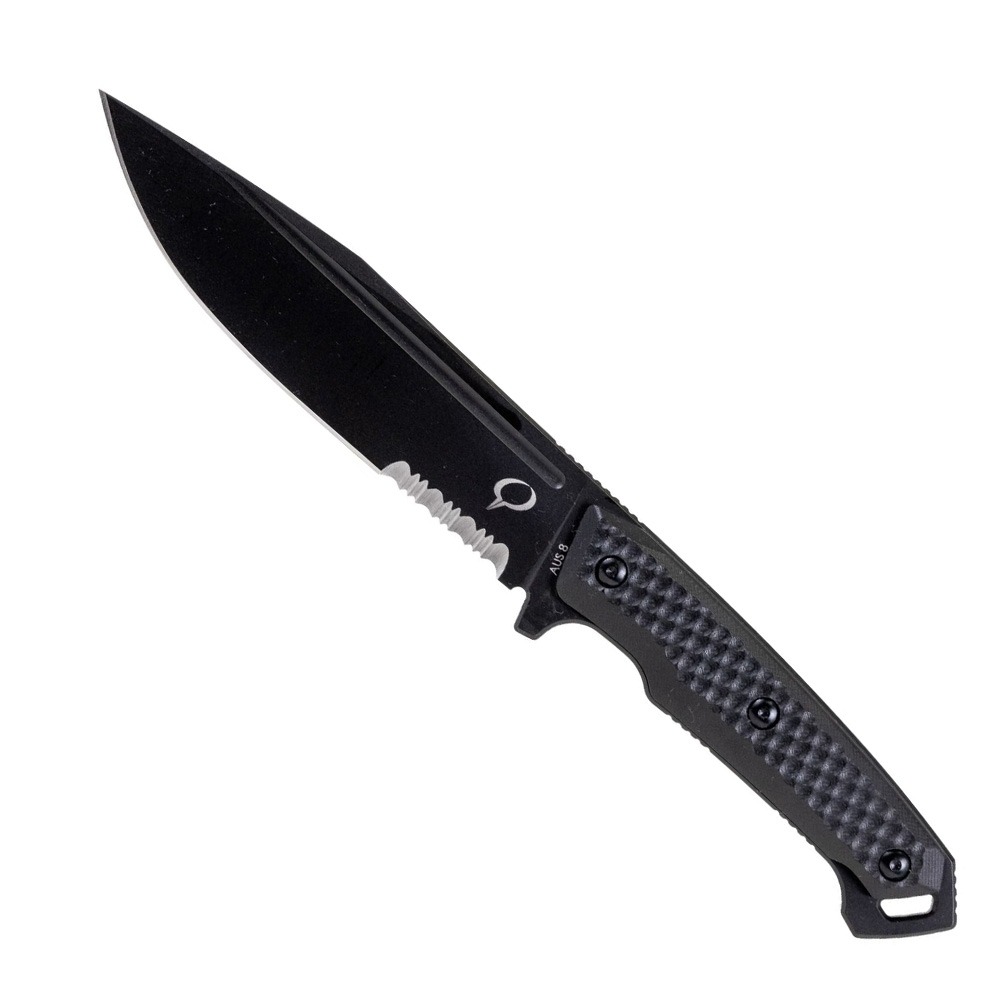 Kronos Steadfast Fixed Knife w/ Nylon Sheath, Black - 2302 - Kronos