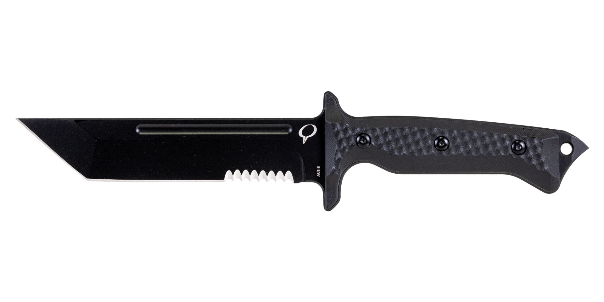 Kronos Ares Fixed Knife w/ Nylon Sheath, Black - 2301