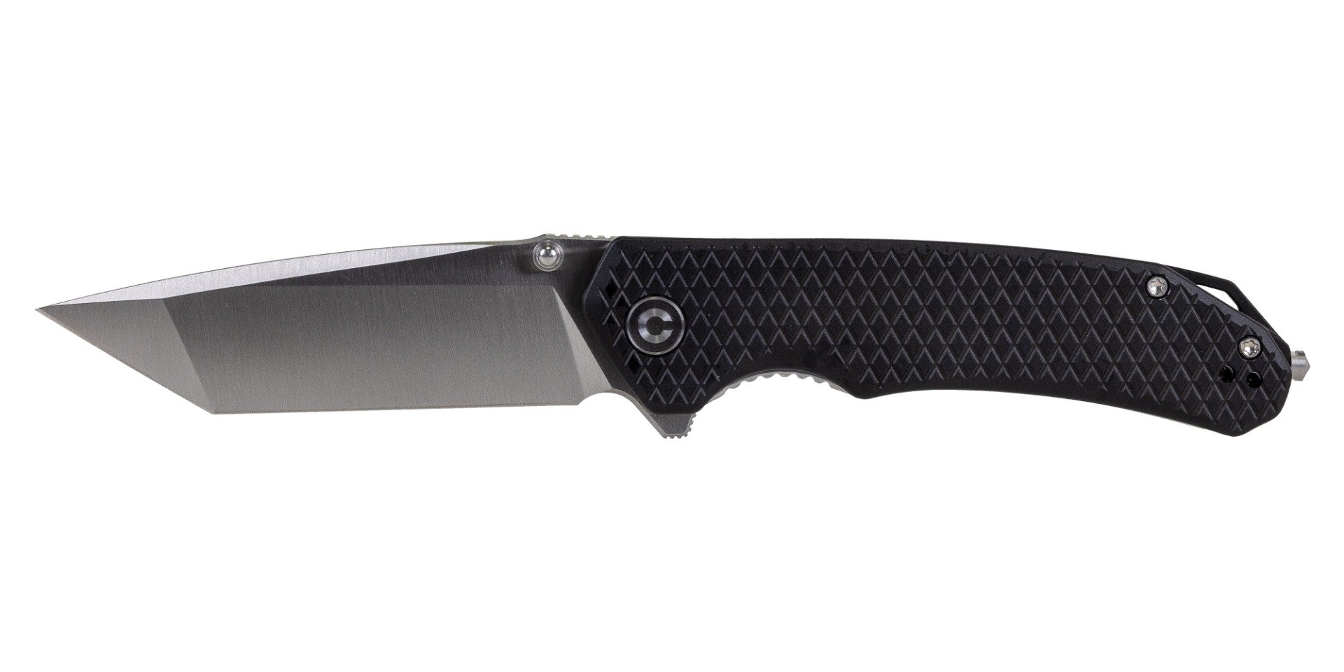 Kronos Brazen Tactical Satin Tanto Folding Knife, Black - PSA-638-1