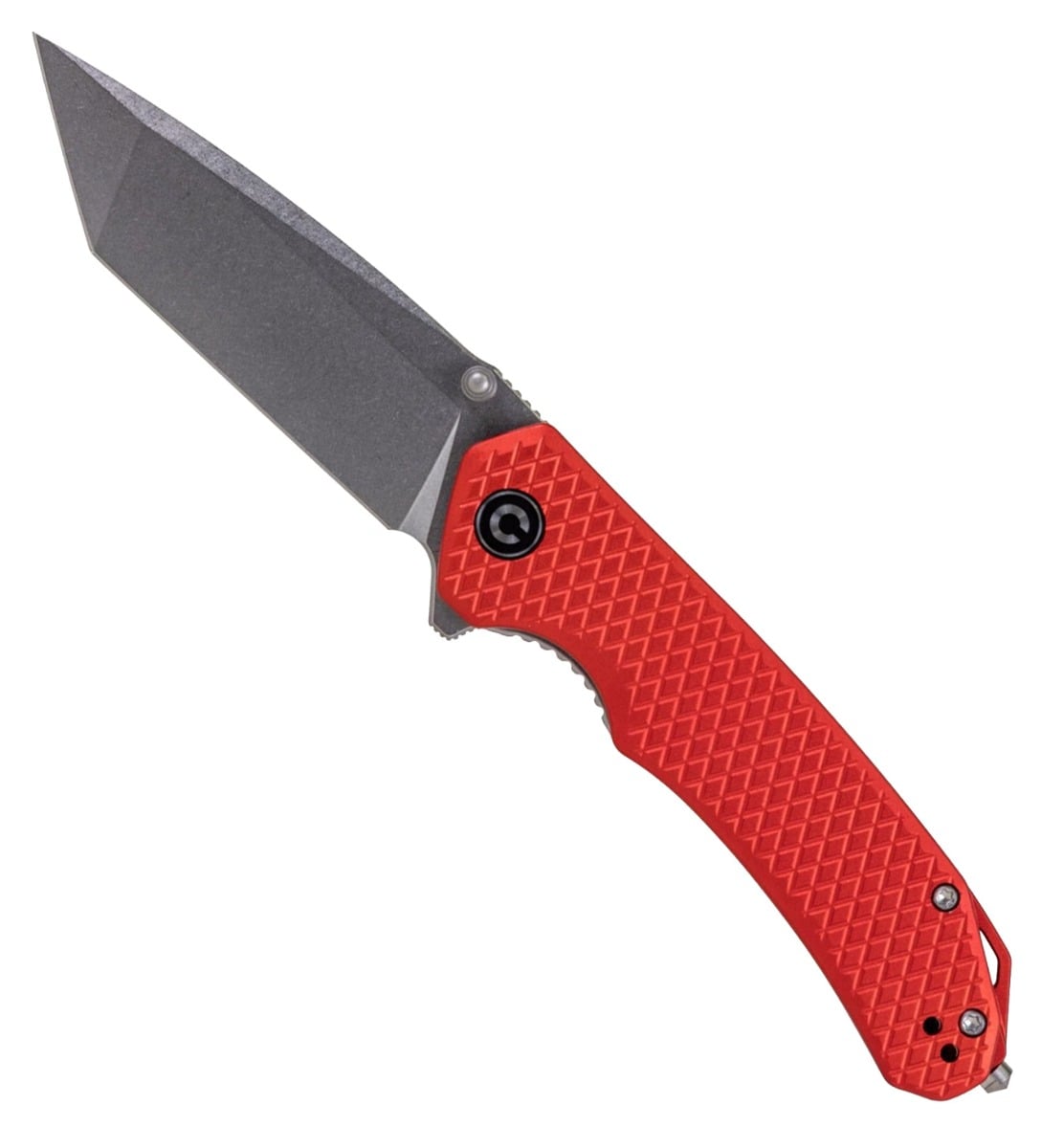 Kronos Brazen Tactical Stonewashed Tanto Folding Knife, Red - PSA-638-4 - Kronos