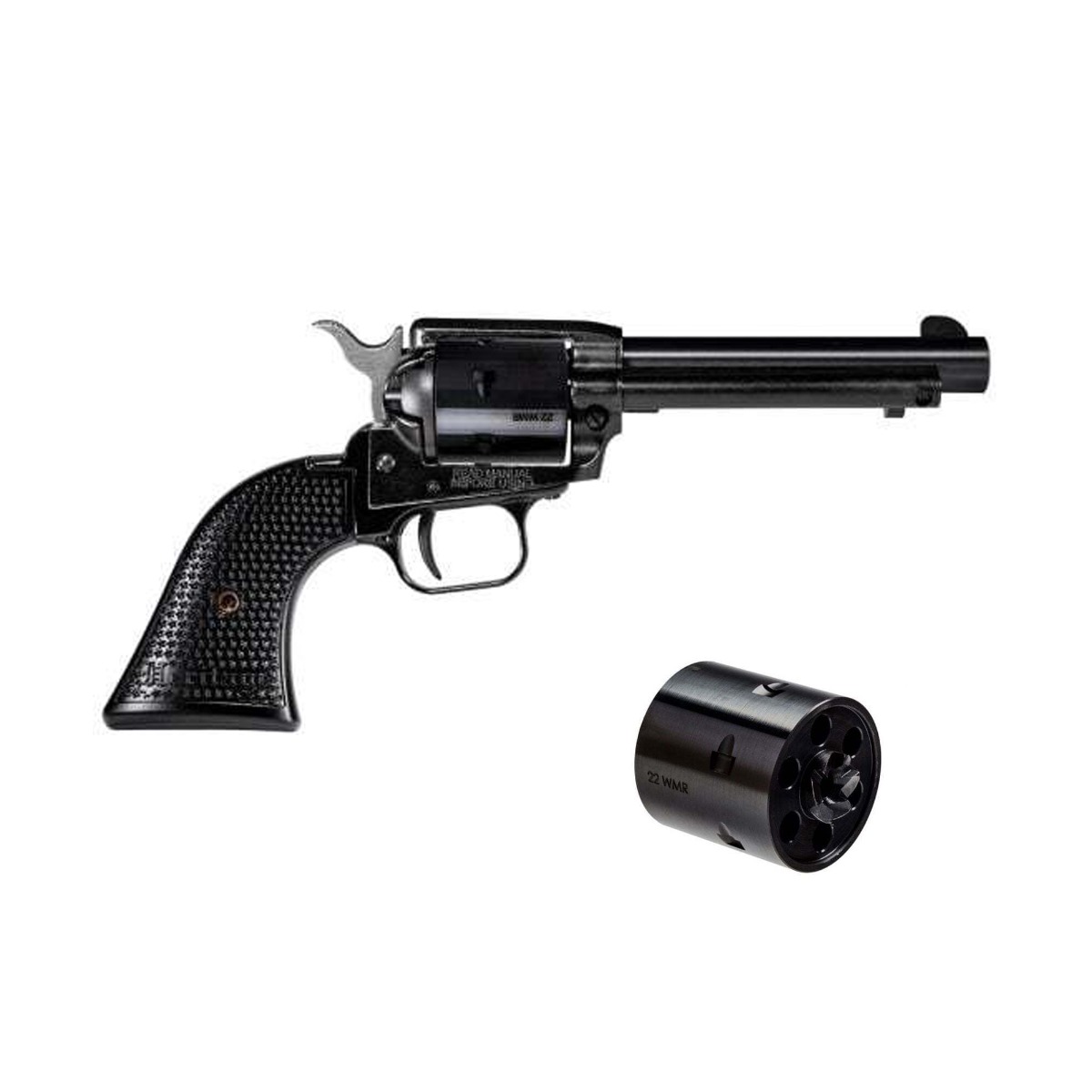 Heritage Rough Rider .22LR/WMR 4.75" 6rd Revolver, Black - RR22MB4PG - Heritage