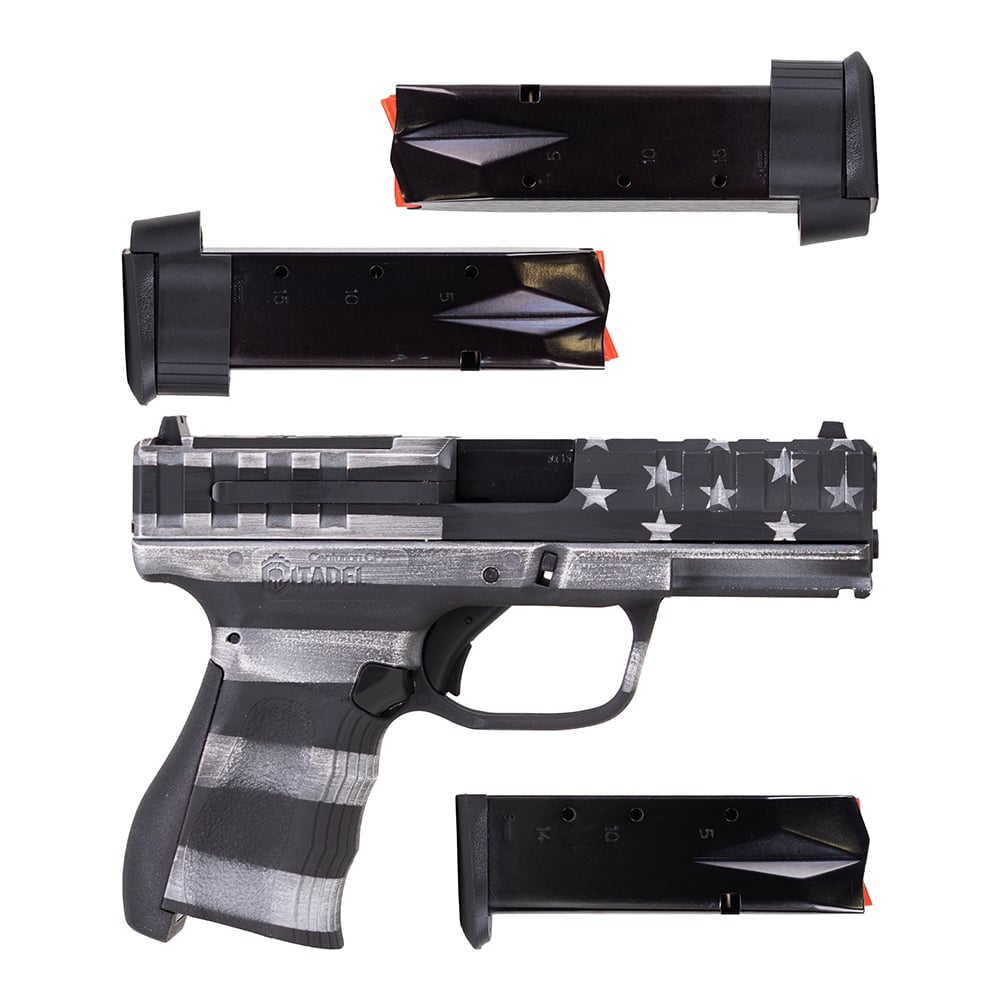 Citadel Centurion CP9 9mm 4" (2) 17rd (1) 14rd, American Flag Gray Cerakote - CITCP9USG3 - Citadel