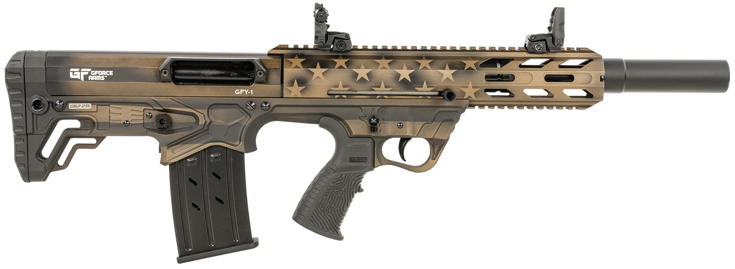 GForce Arms GFY-1 Tactical 12 Gauge Bullpup 18.50" Semi-Auto Shotgun, American Flag Burnt Bronze - GFY1USBNZ - G-Force