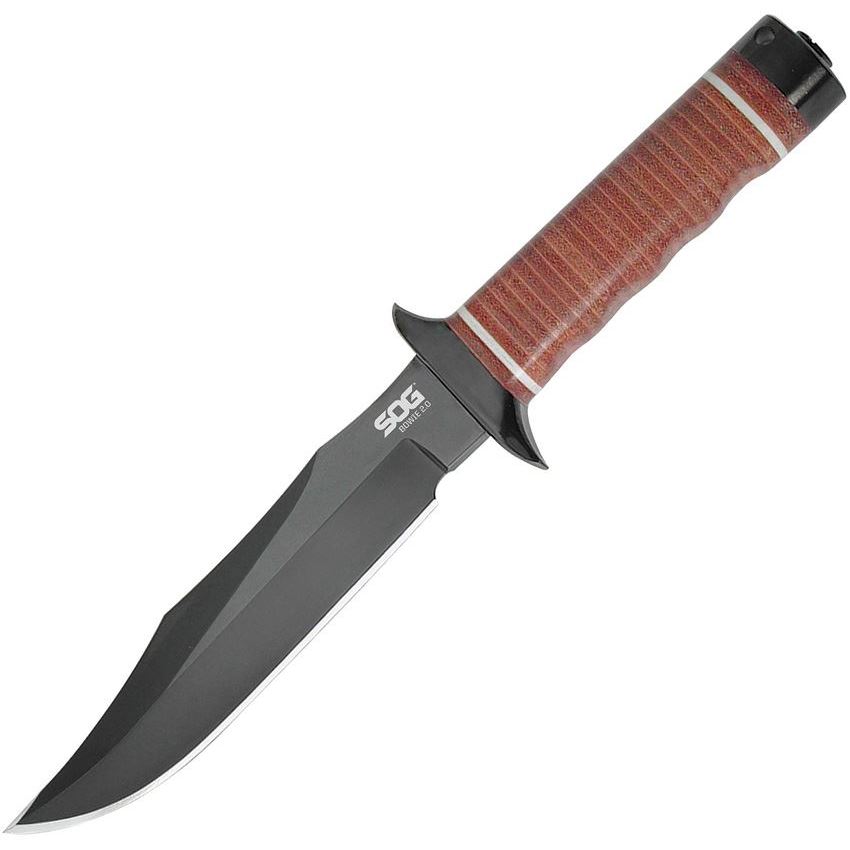 SOG Knives Bowie 2.0, Fixed Blade Knife, Clip Point, Brown - SOGS1T-L - Sog Knives