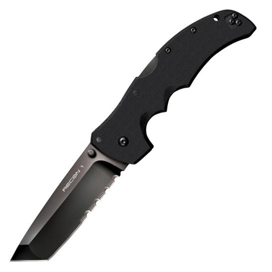 Cold Steel Recon 1 Serrated Folding Knife, Black - CS-27BTH - Cold Steel