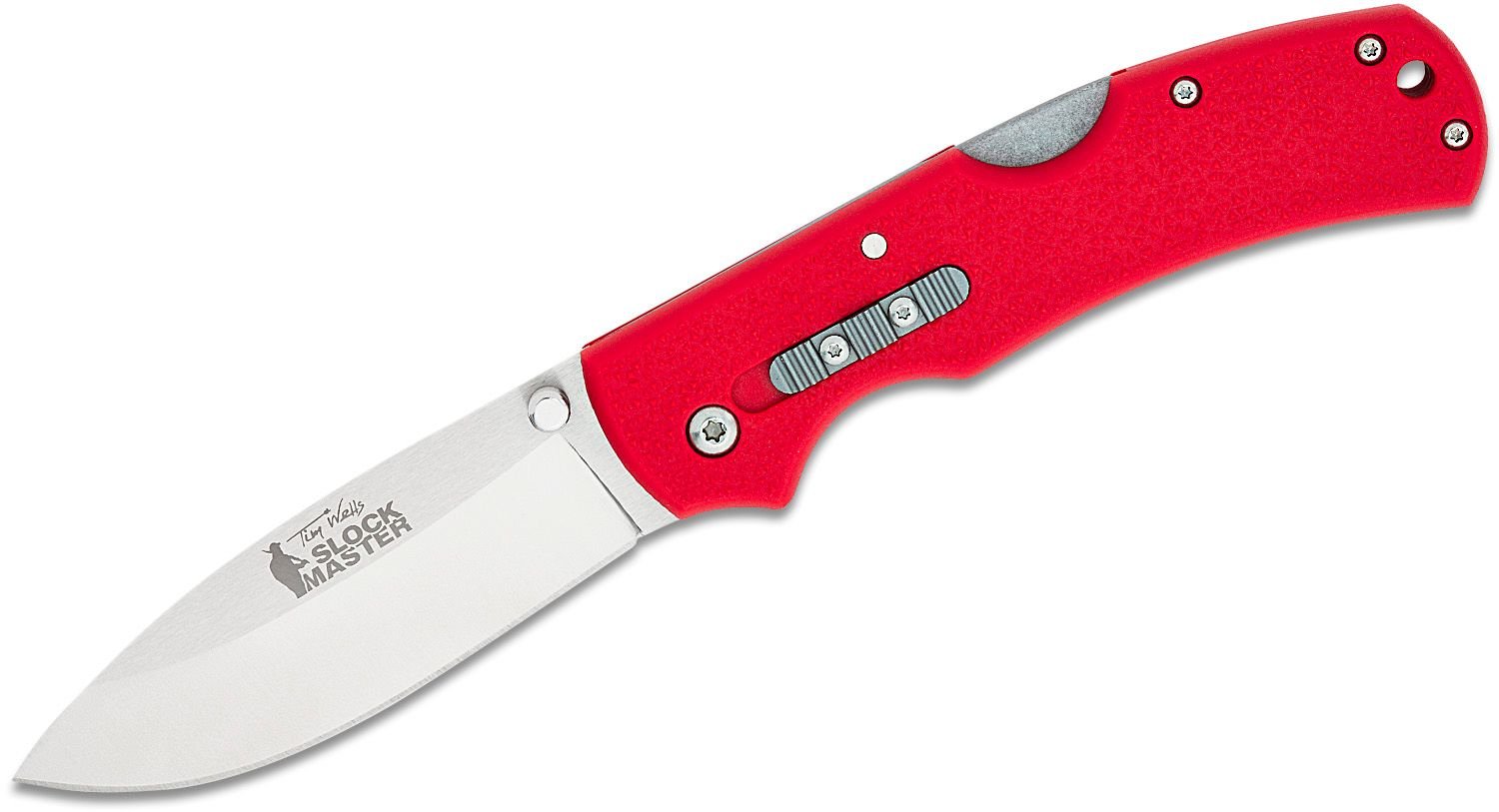 Cold Steel Slock Master Folding Knife Clip Point, Red Textured - CS-23JK - Cold Steel