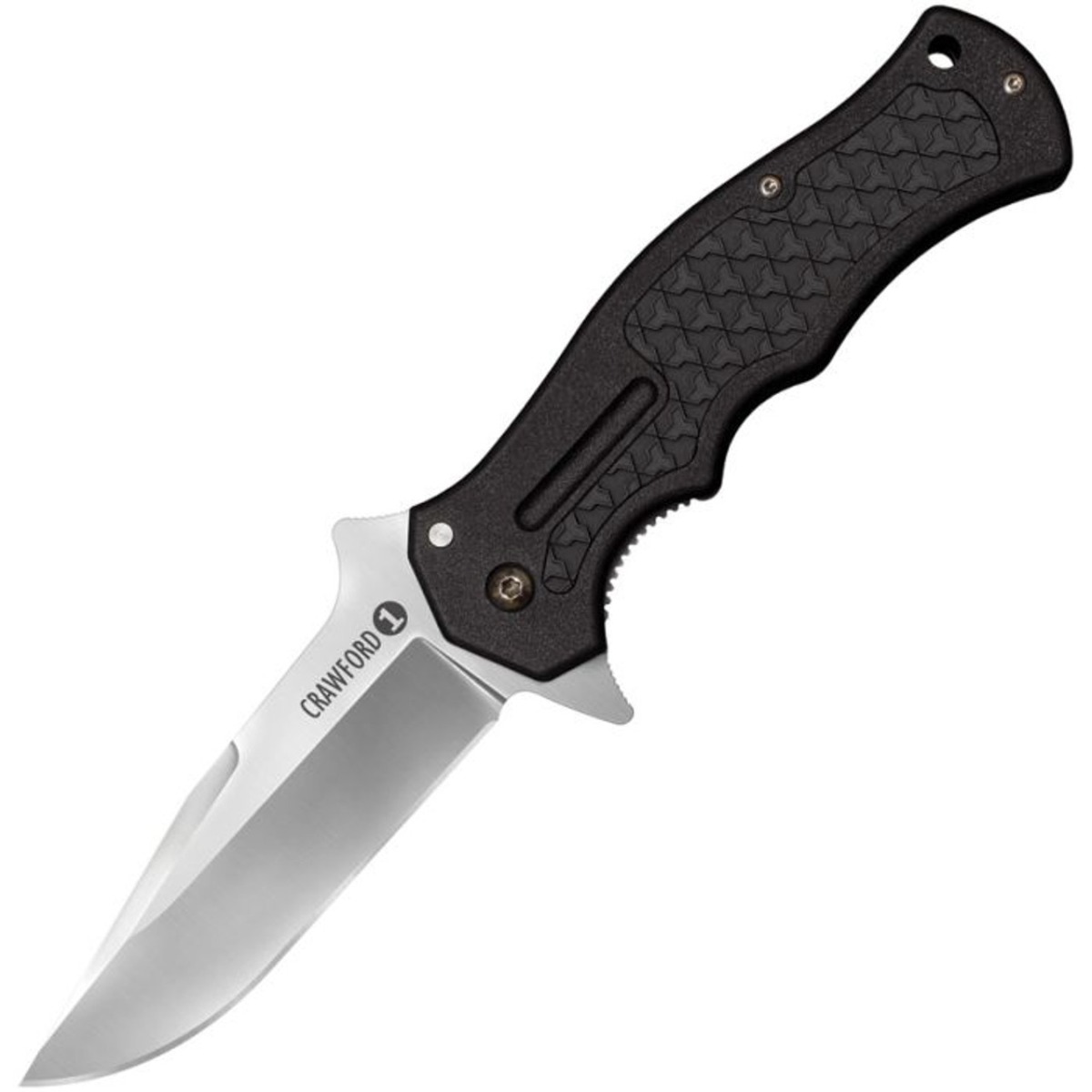 Cold Steel Crawford 1 Folding Knife Clip Point, Black - CS-20MWCB - Cold Steel