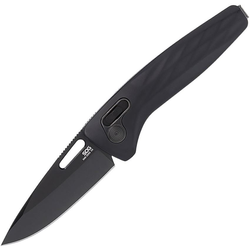 SOG Knives One-Zero XR Folding Knife Clip Point, Black - SOG12-73-03-57 - Sog Knives