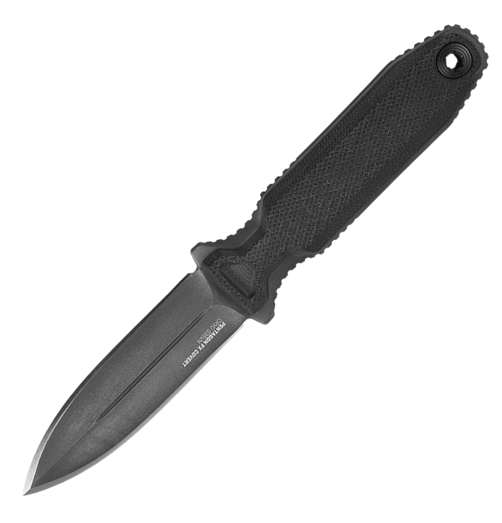 SOG Knives Pentagon FX Covert, Fixed Blade Knife Spear Point, Blackout - SOG17-61-03-57 - Sog Knives