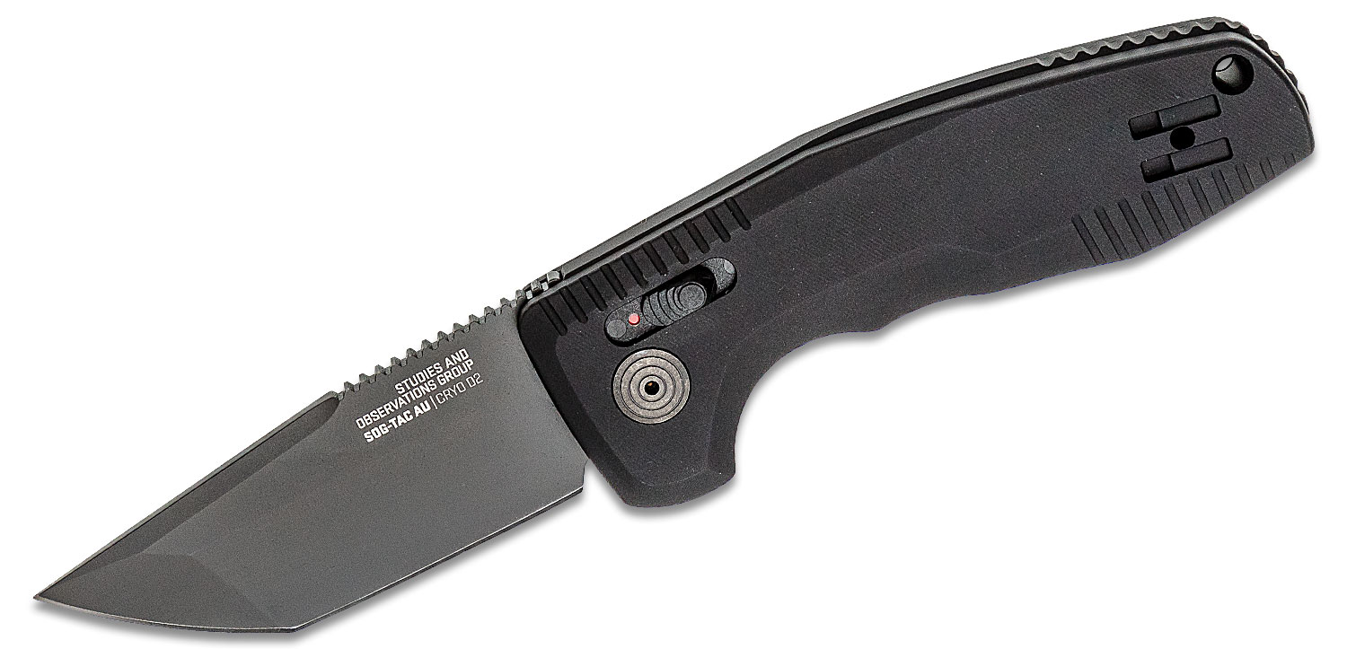 SOG Knives SOG-TAC AU Folding Knife Tanto, Black - SOG15-38-03-57 - Sog Knives