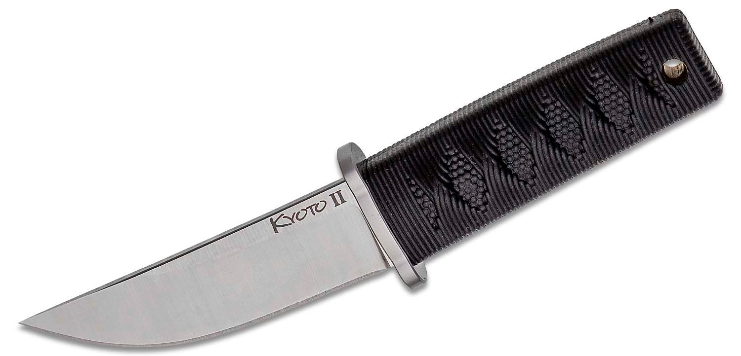 Cold Steel Kyoto II Fixed Knife Sleek Black with a Tanto Blade for Precision - CS-17DB - Cold Steel