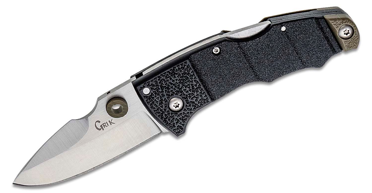 Cold Steel Grik Folding Knife Drop Point, Black/OD Green - CS-28E - Cold Steel