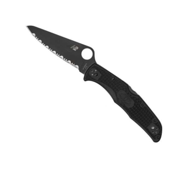Spyderco Pacific Salt Black Textured Handle for Rugged Waters - C91PBBK2 - Spyderco