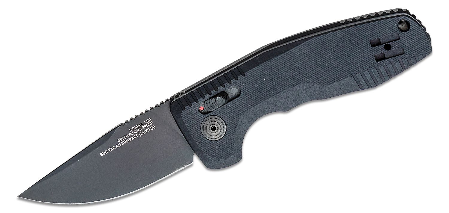 SOG Knives SOG-TAC AU Straightback Folding Knife, Black - SOG15-38-07-57 - Sog Knives