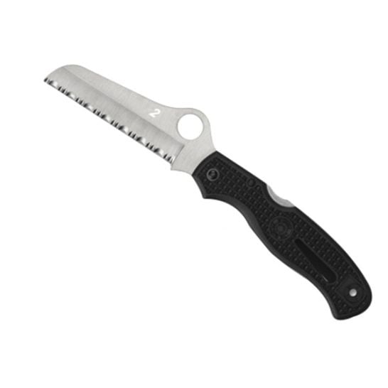 Spyderco Atlantic Salt Spyderedge Folding Knife Sheepsfoot, Black - C89SBK - Spyderco