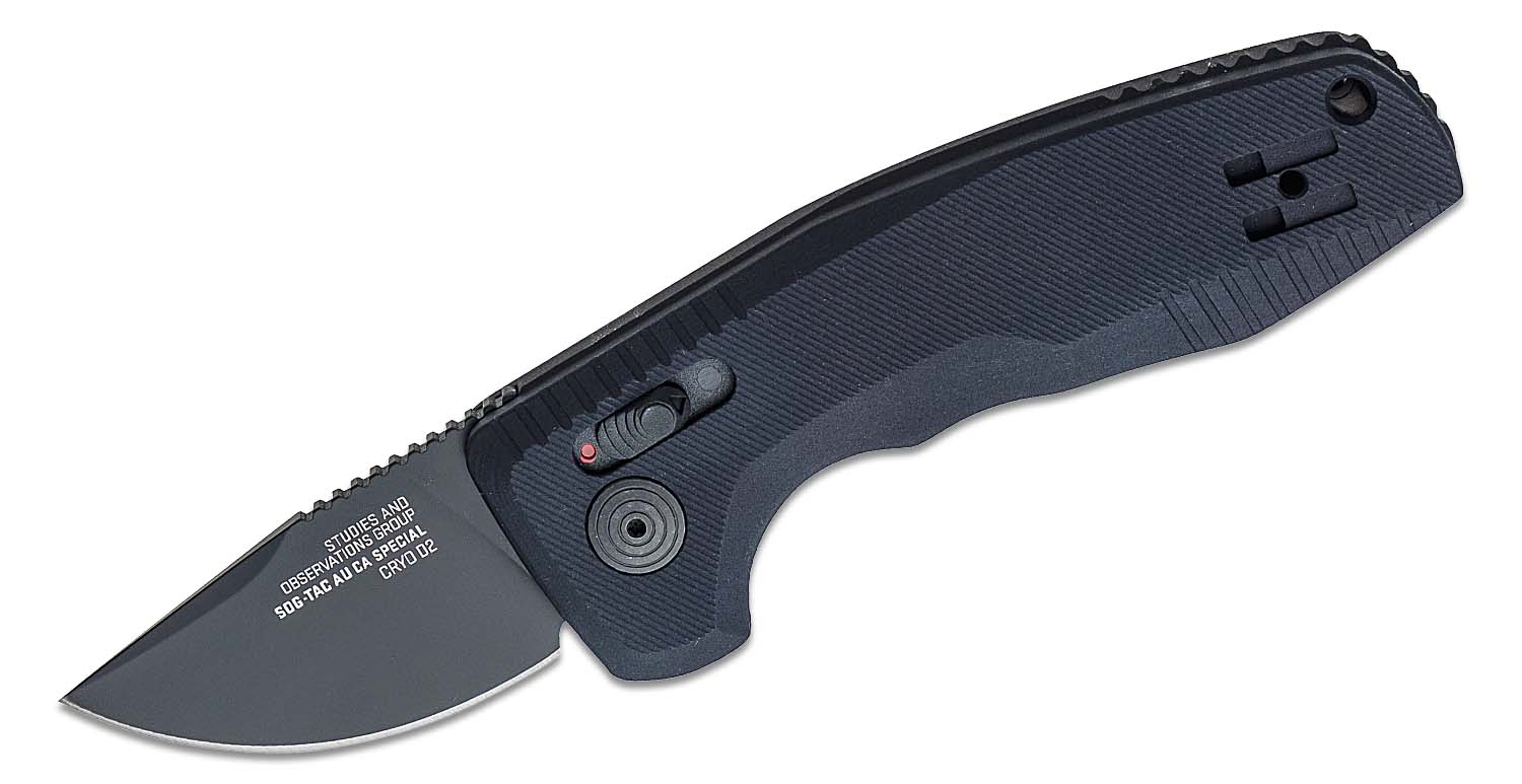 SOG Knives SOG-TAC AU Straightback Folding Knife, Black - SOG15-38-11-57 - Sog Knives