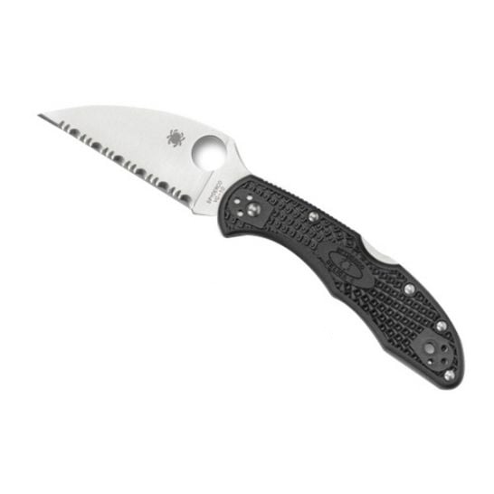 Spyderco DELICA 4 Lightweight Folding Knife Wharncliffe, Black - C11FPWCBK - Spyderco
