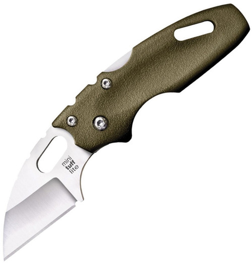 Cold Steel Mini Folder Plane Edge Knife Sheepsfoot Blade in OD Green - CS-20MTGD - Cold Steel