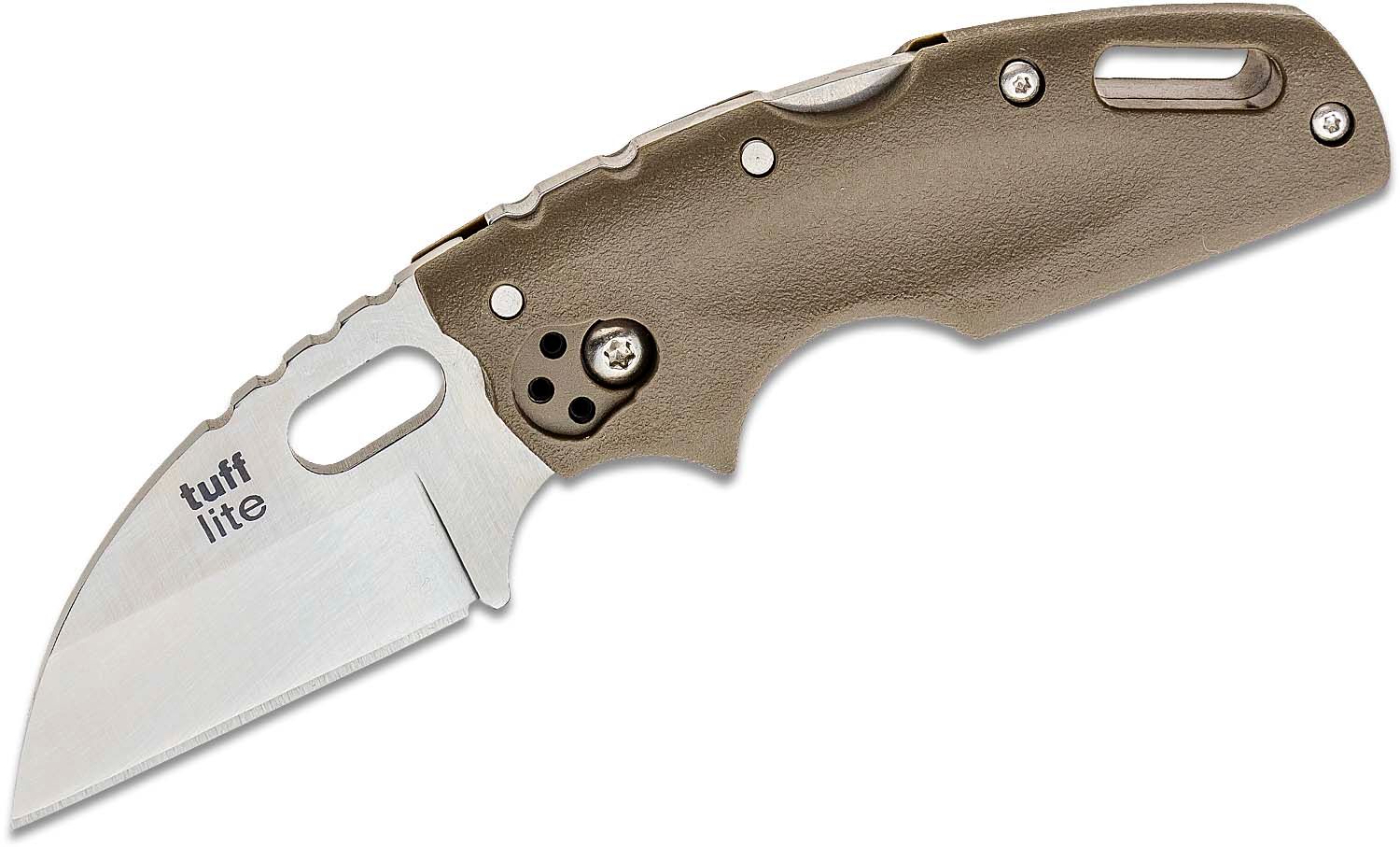 Cold Steel Tuff Lite Folder Plane Edge Knife Sheepsfoot Blade in Flat Dark Earth - CS-20LTF - Cold Steel