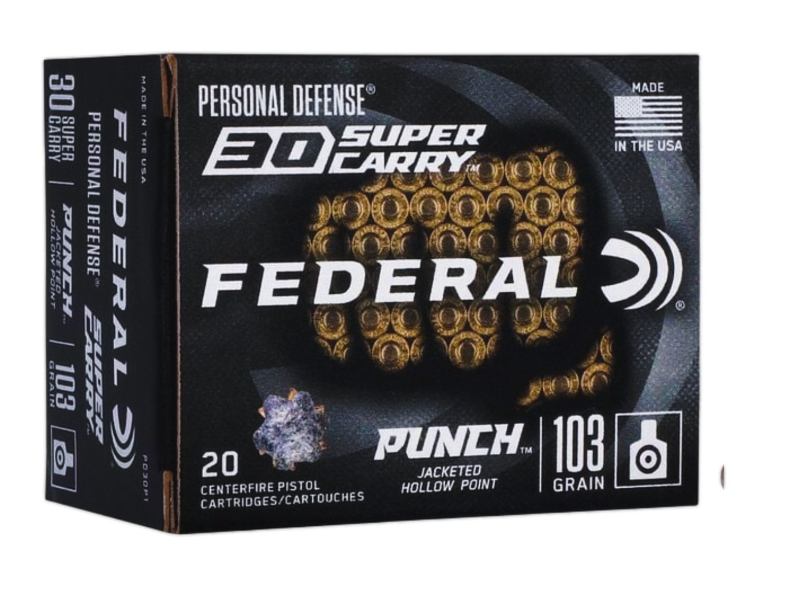 Federal Personal Defense Punch .30 Super Carry 103 gr Ammo PHP, 20rds - PD30P1 - Federal