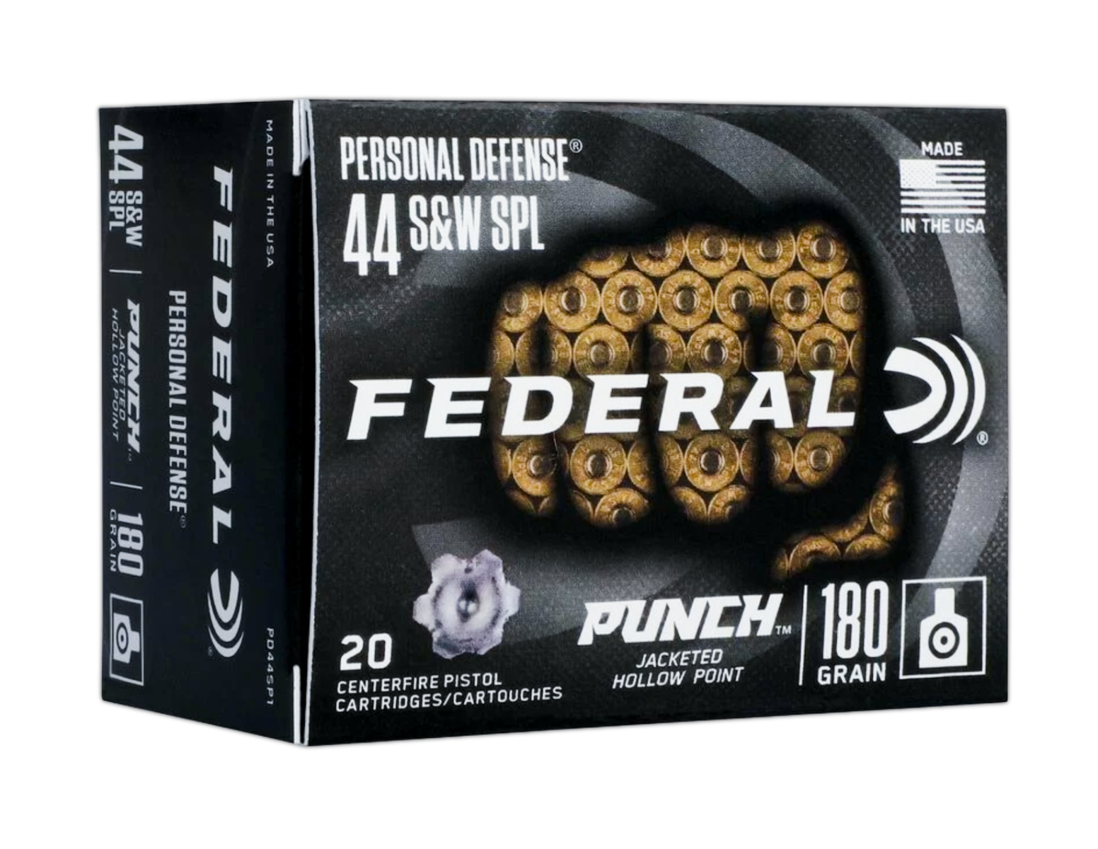 Federal Punch Personal Defense.44 Special 180 gr JHP Ammo, 20rds - PD44SP1 - Federal