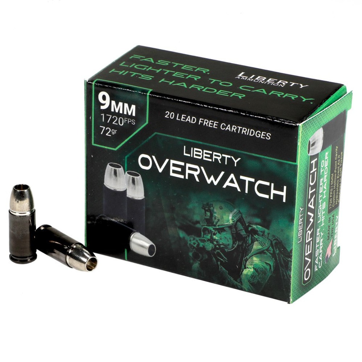 Liberty Ammunition Overwatch 9mm 72 gr  OCD - 20rds - LAOW9MM721700 - Liberty Ammunition