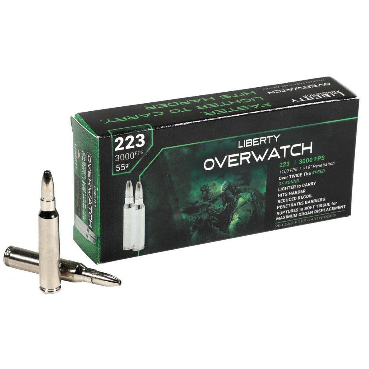 Liberty Ammunition Overwatch .223 Remington 55 gr  OCD - 20rds - LAOW223553000 - Liberty Ammunition