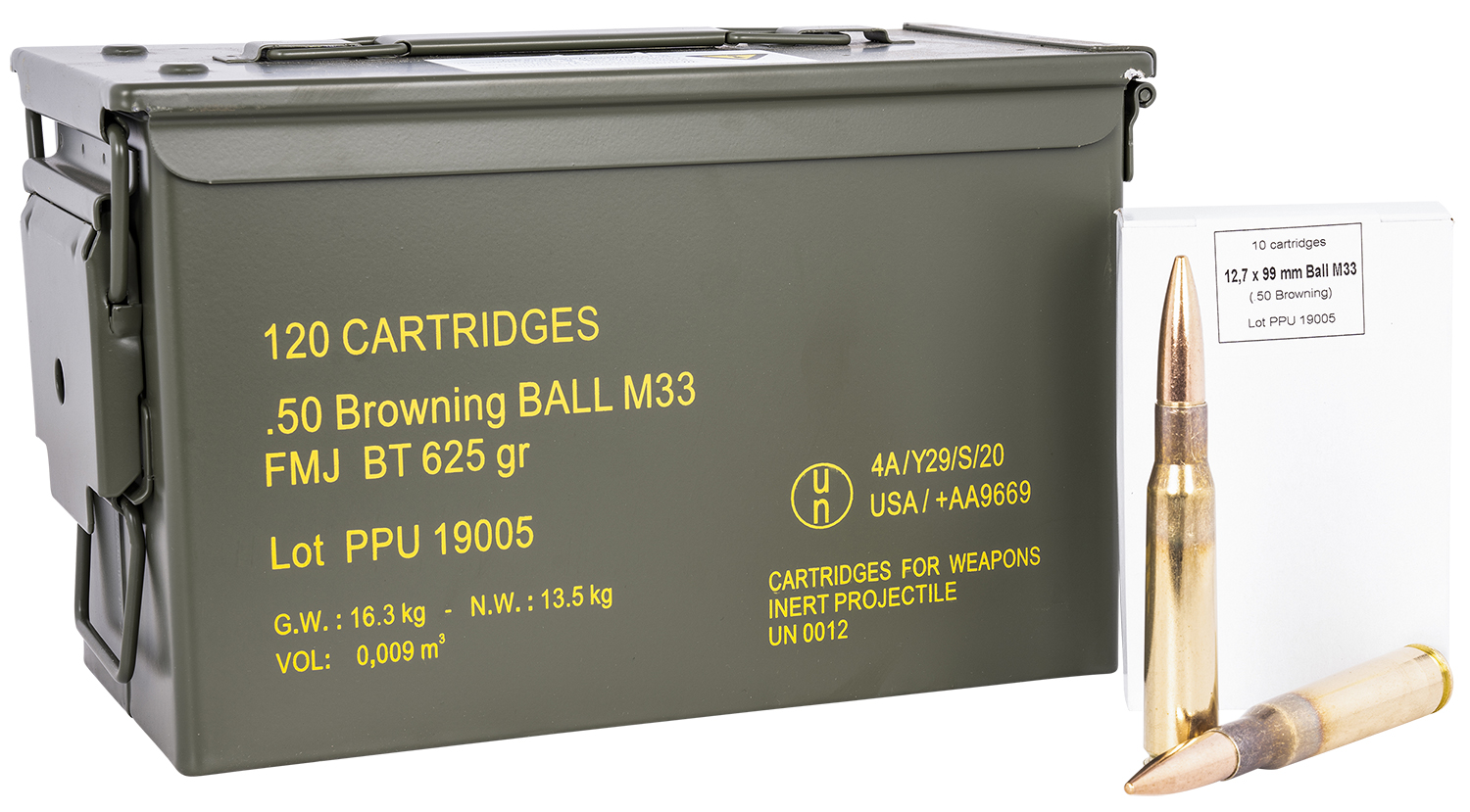 PPU USA Rangemaster .50 BMG FMJ 625 gr Ammo, 120rds - Prvi Partizan