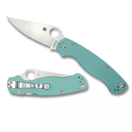 Spyderco Para Military 2 Folding Knife, Teal - SPYC81GPTL2 - Spyderco