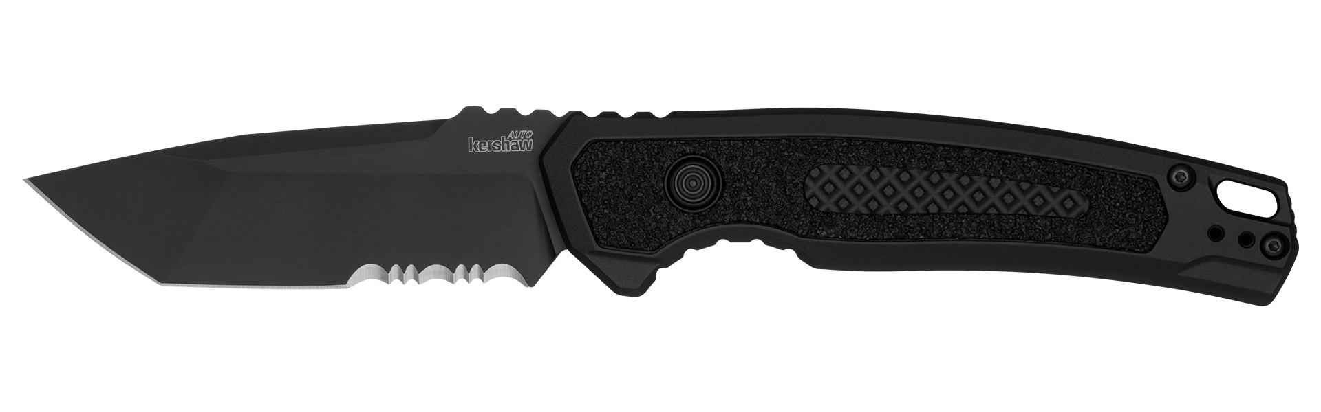 Kershaw Launch 16 Folding Tanto Knife Serrated, Black - 7105 - Kershaw