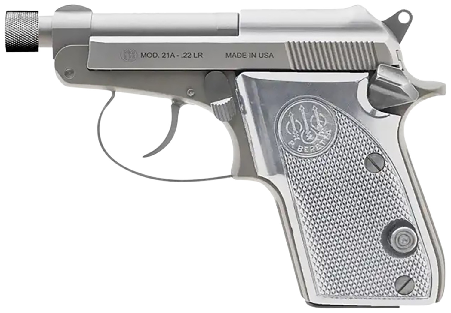 Beretta 21A Bobcat Ghost Buster .22LR 2.9" 7rd Pistol, Silver - SPEC0699A - Beretta