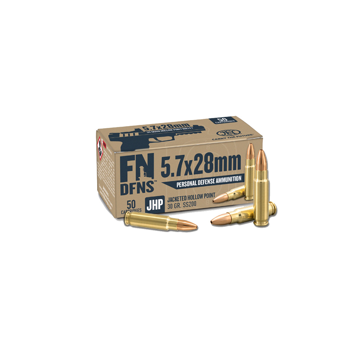 FN DFNS SS200 5.7x28MM 30gr JHP Ammo, 500rds - 10700029 - Fnh