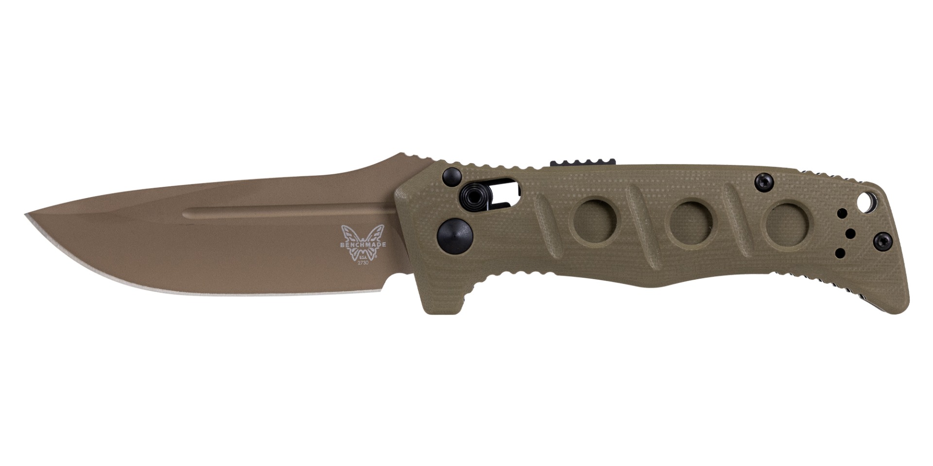 Benchmade Mini Auto Adamas Folding Drop Point Knife, OD Green - 2730FE-2 - Benchmade