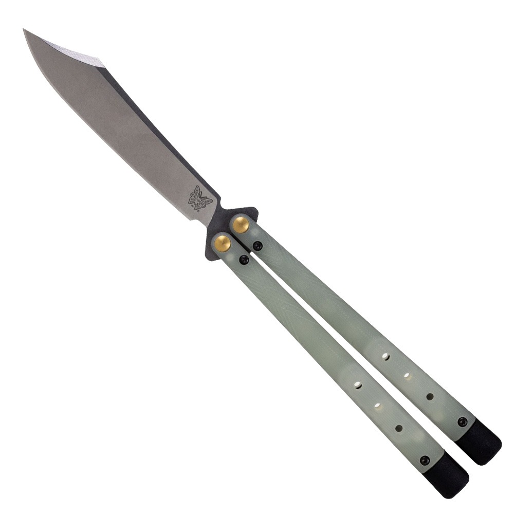 Benchmade Necron Balisong Butterfly Knife, Jade G10 - 99