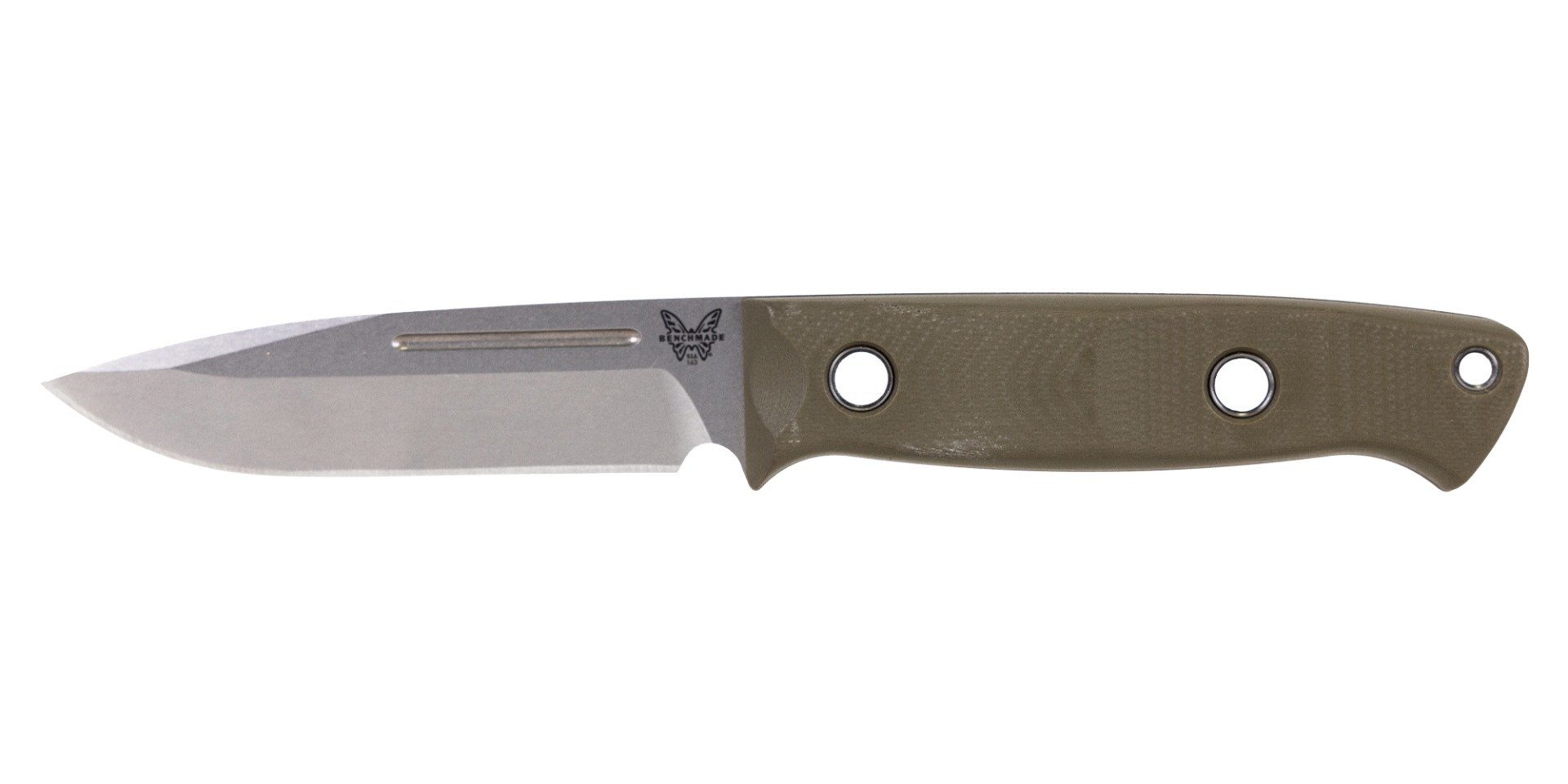 Benchmade Bushcrafter Fixed Blade Drop Point Knife, OD Green - 163-1 - Benchmade