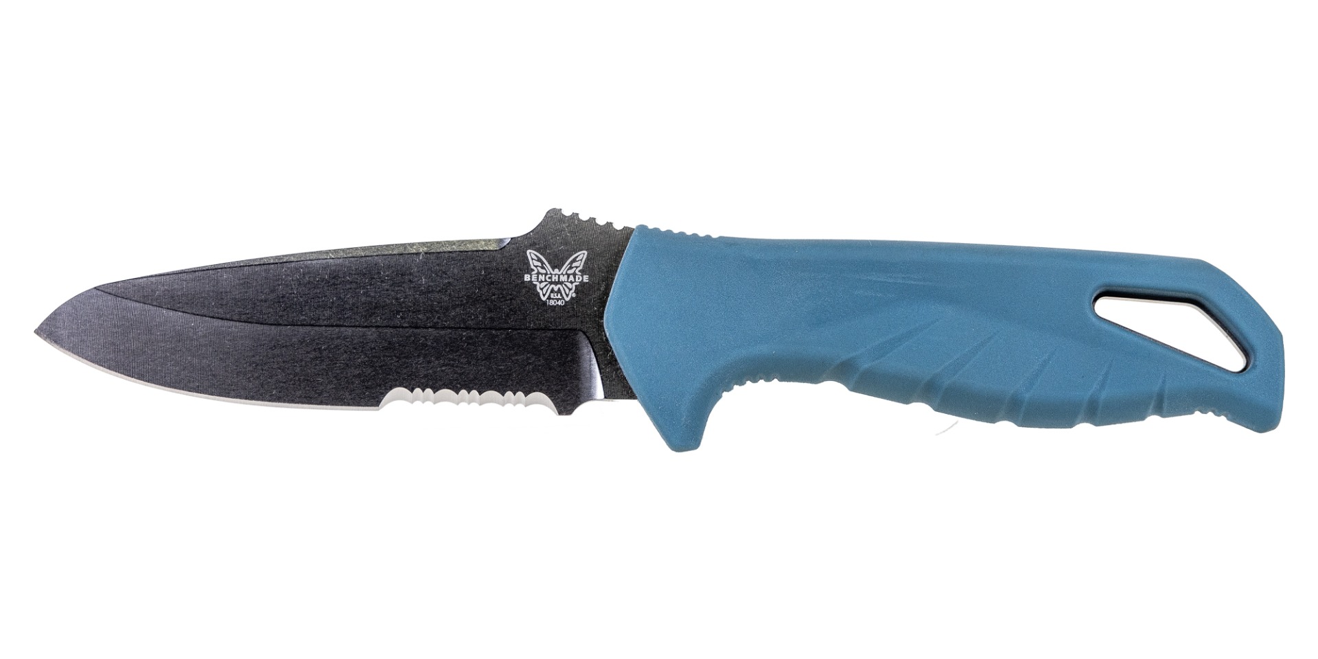 Benchmade Undercurrent Fixed Blade Sheepsfoot Knife, Depth Blue Santoprene - 18040S - Benchmade