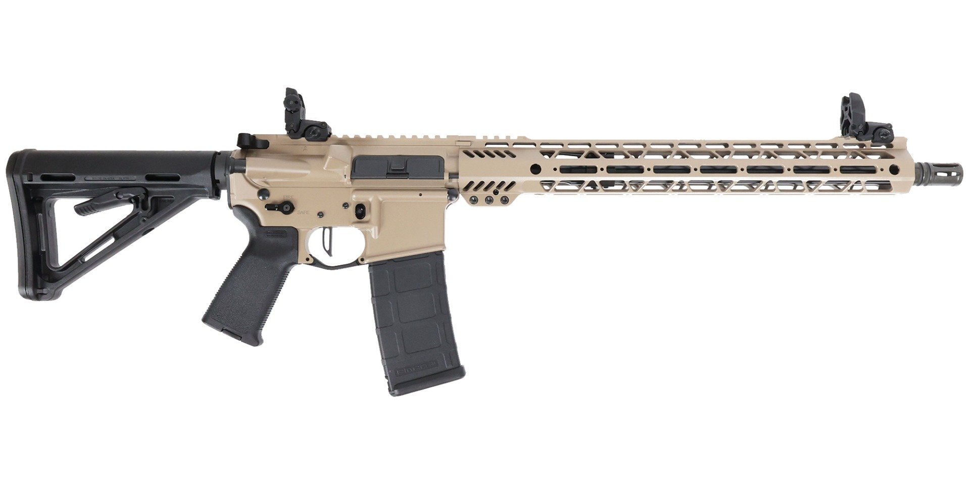 PSA Custom 300BO 16" Nitride 15" Cross-Cut MLOK Moe Rifle, Tan - Psa Custom