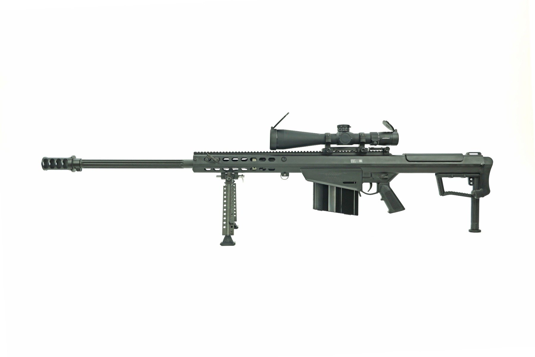 Barrett M107A1 50BMG International Military Contract Overrun 10rd Rifle w/ Leupold Mark 5 HD Scope, Black Cerakote - BAR19600 - Barrett