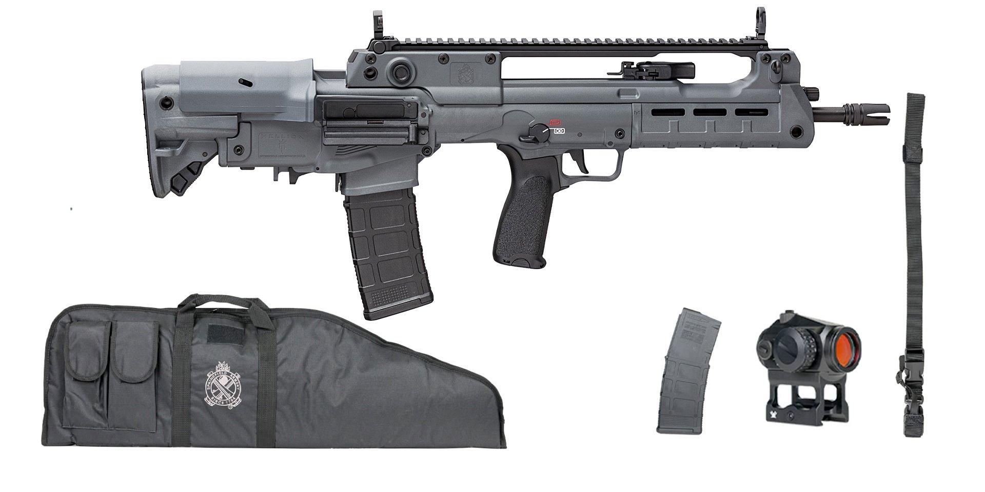 Springfield Hellion Bullpup 5.56  16" 30rd Rifle Gear Up, Gray - HL916556Y-GU23 - Springfield Armory