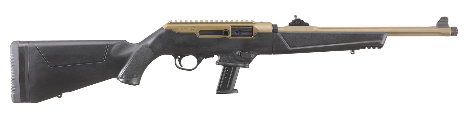 Ruger PC Carbine DDE 9mm 16.25 17rd Rifle, Dark Earth - 19113 - Ruger