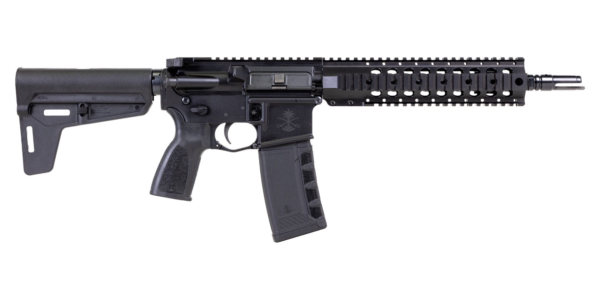 PSA "Sabre" Forged 10.5" 5.56 FN CHF CL with 10" Sabre Quad Rail Pistol w/Magpul BSL Brace - Black - Palmetto State Armory