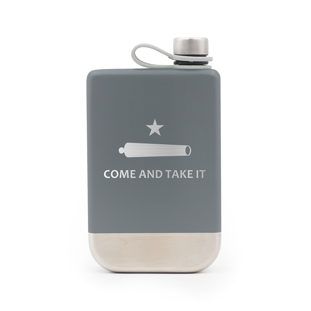 Yukon Outfitters 9oz Highline Flask, Charcoal w/ Come and Take It - YF09CHARCTI - Yukon Outfitters
