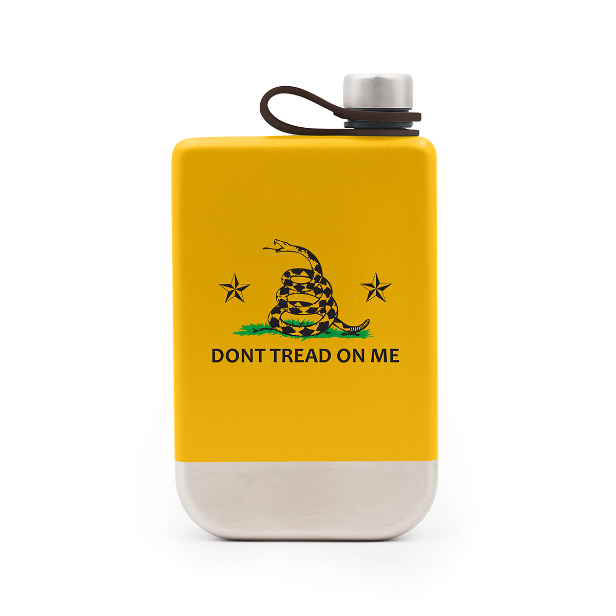 Yukon Outfitters 9oz Highline Flask, Gold w/ Don't Tread On Me - YF09DTMG - Yukon Outfitters