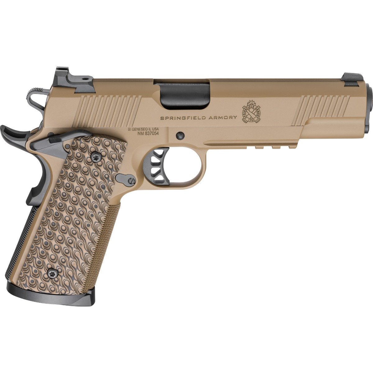 Springfield 1911 TRP .45 ACP 5" 8rd Pistol, Coyote Brown w/ Hydra G10 Grip - PC9125LRCB - Springfield Armory