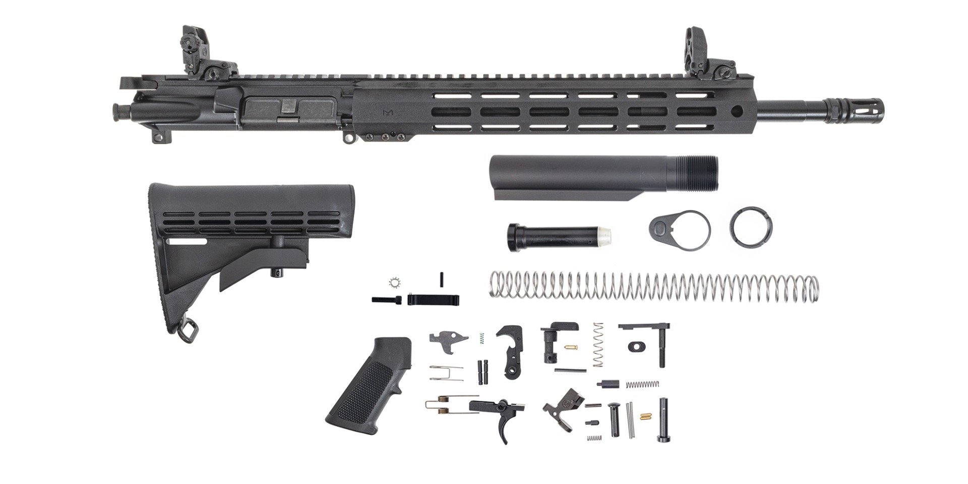 PSA 16" Mid-Length 5.56 NATO 1:7 Nitride 13" Hex Lightweight M-Lok Classic Rifle Kit With MBUS Sight Set - Palmetto State Armory
